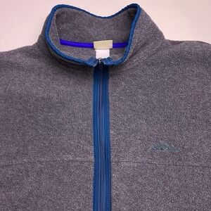 80s LL Bean Jacket XL Womens Full Zip Fleece Gray Oversized Script VGUC